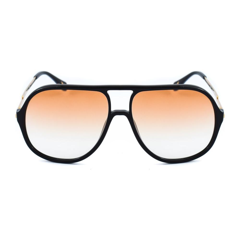Zadig & Voltaire black acetate sunglasses with yellow degraded lenses, unisex design SZV305-600BLK, size 60/13/135 mm.