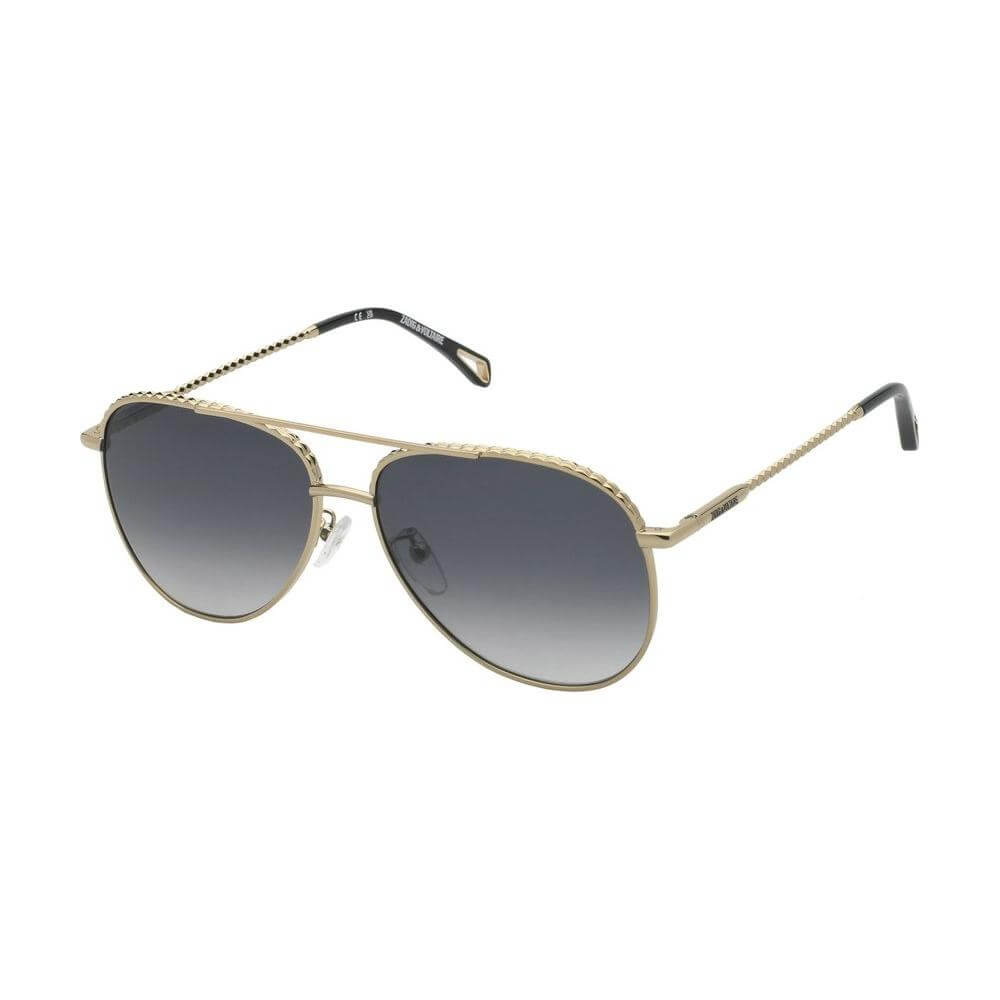 Zadig & Voltaire women's sunglasses, multicolor metal with grey gradient lenses, pink frame, size 58/14/140 mm.