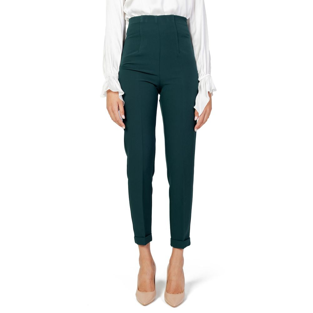 Sandro Ferrone Green Polyester Pant