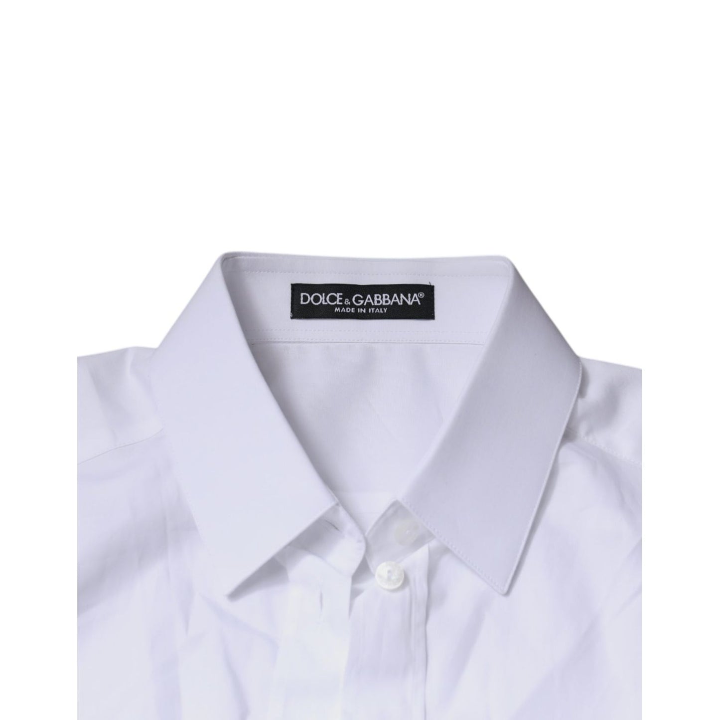 Dolce & Gabbana White Cotton Collared Long Sleeves Shirt Top