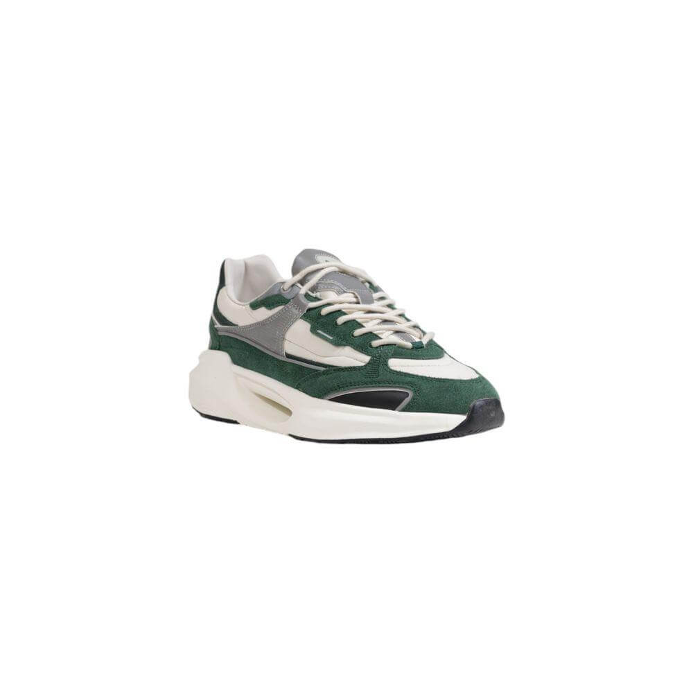 D.A.T.E men's green leather sneaker for fall/winter collection, featuring 100% leather composition.