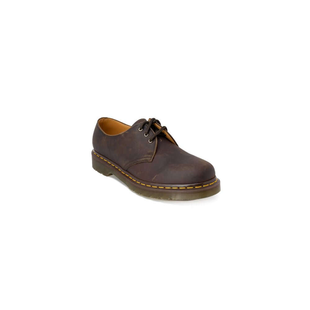 Dr. Martens men's brown leather casual shoes with 3cm heel, perfect for autumn and winter collection, elegant and stylish footwear.
