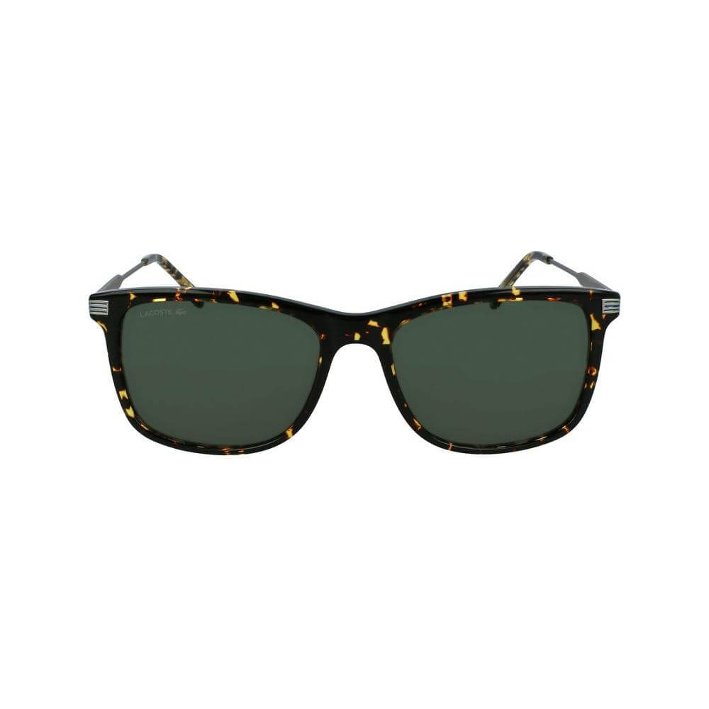Front view of stylish tortoiseshell sunglasses with dark lenses