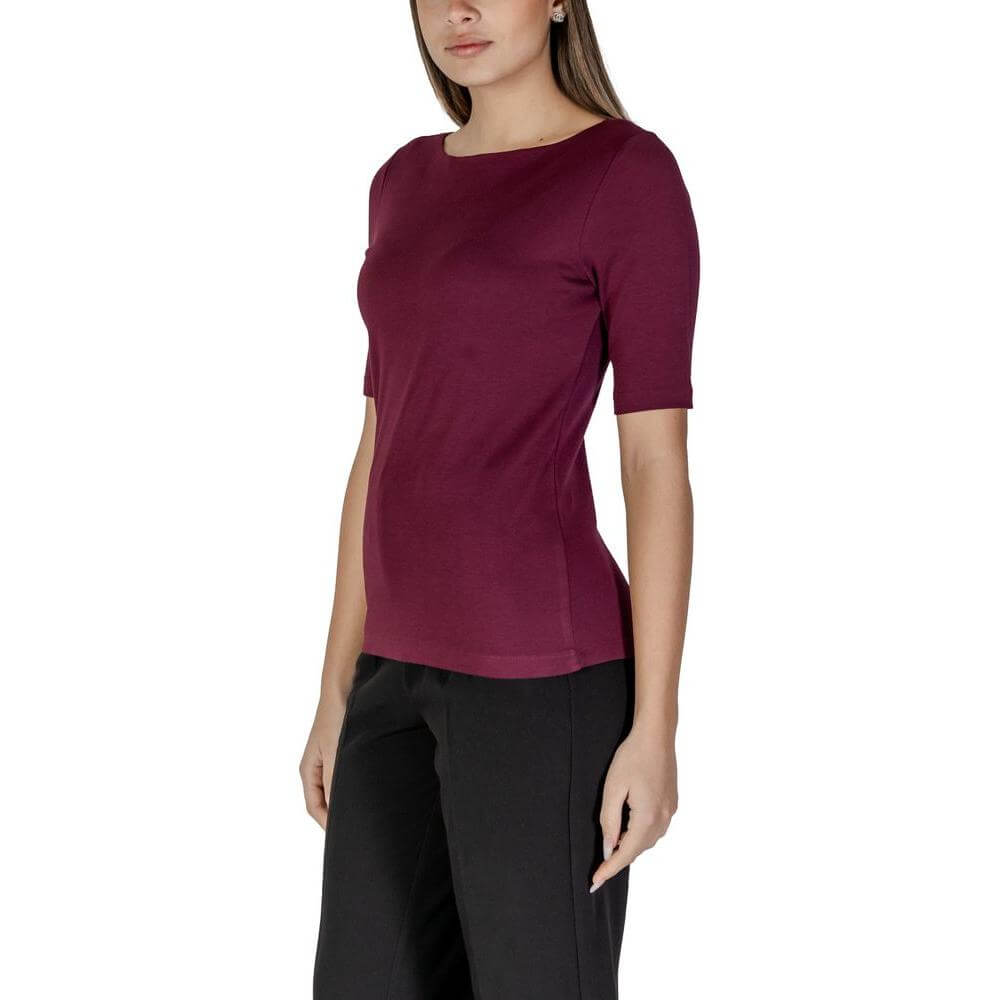 Street One women's short-sleeved purple cotton top, perfect for spring/summer. Made of 50% cotton and 50% modal.