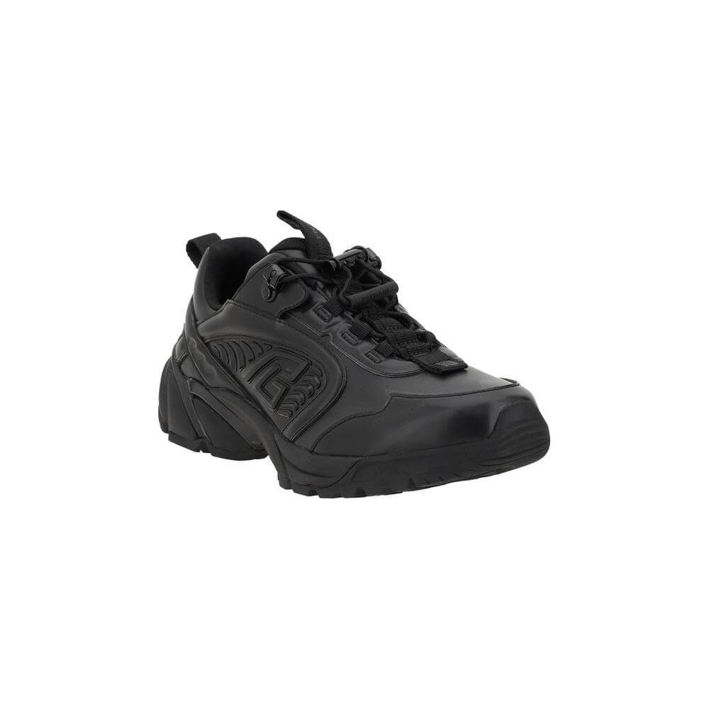 Balmain Cosmic Sneakers with embossed logo, round toe, elasticized laces, platform sole, and sleek leather design for style and comfort.