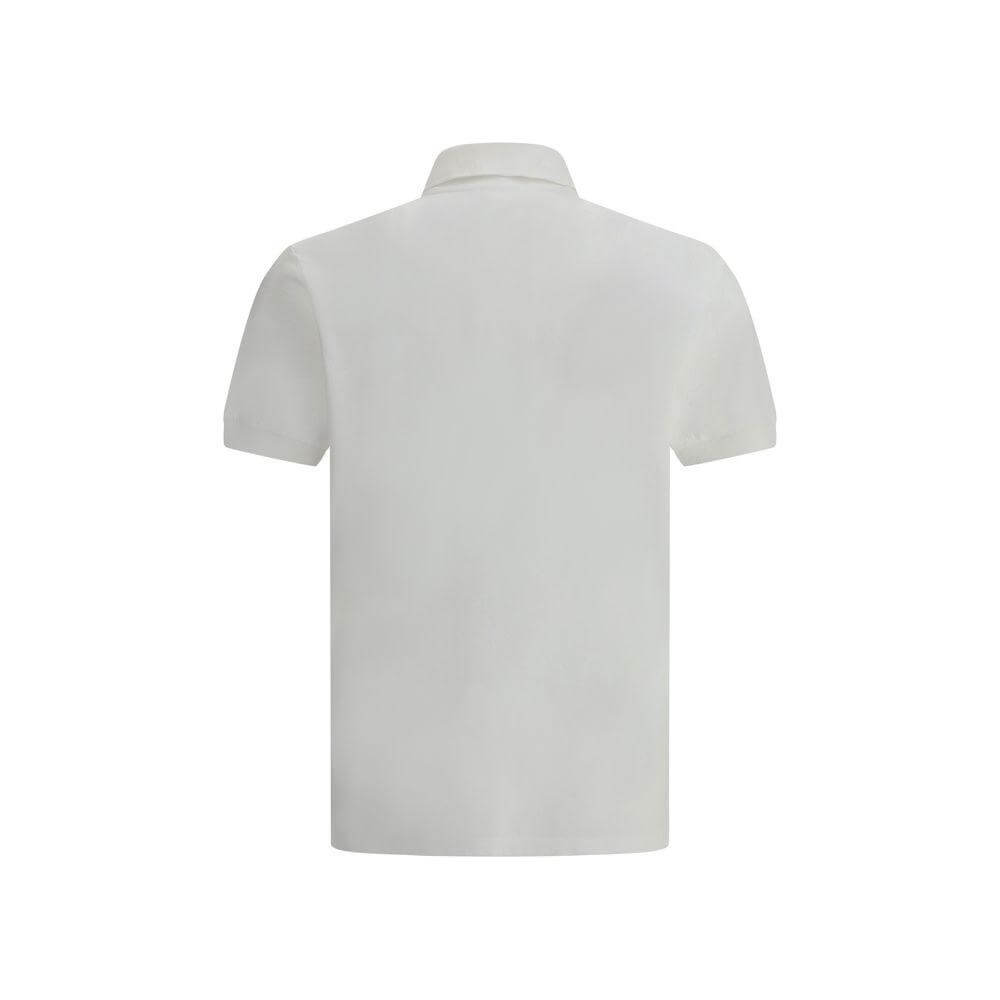 Back view of white Dsquared² Tennis Polo Shirt with classic collar, short sleeves, made from cotton.