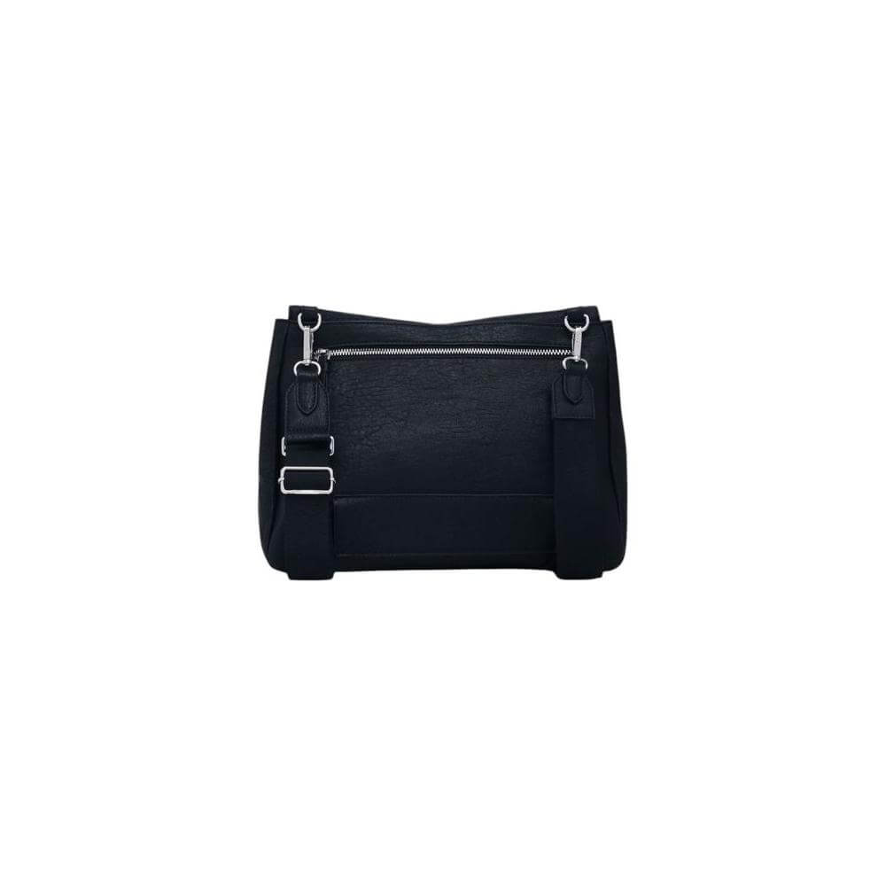 Desigual black polyethylene medium handbag, spring/summer collection for women, 100% polyurethane, elegant and versatile.