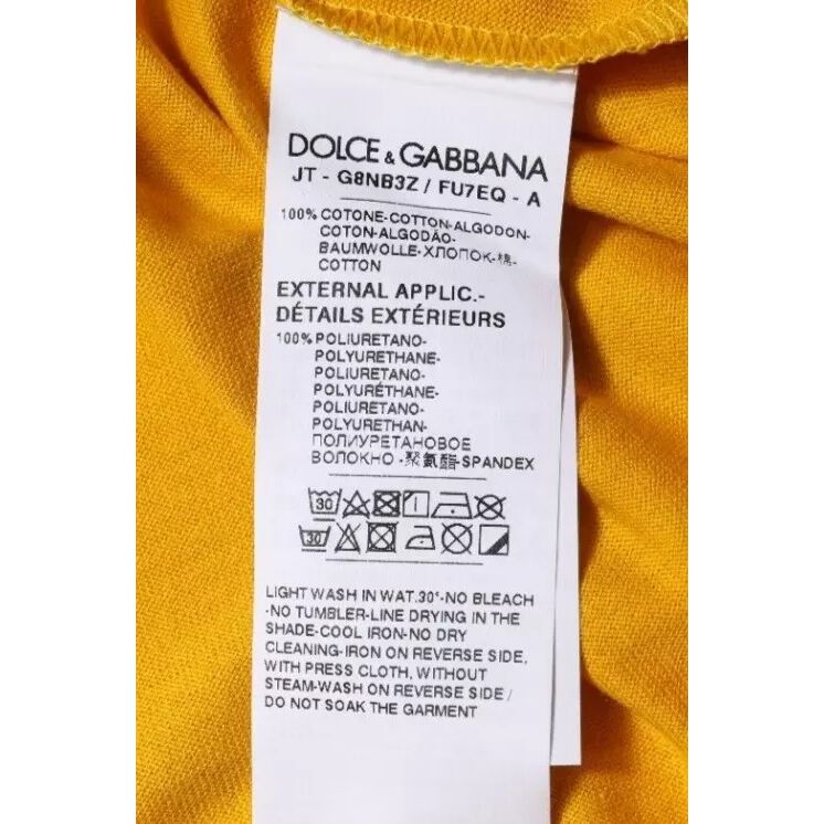 Dolce & Gabbana Dark Yellow Logo Crew Neck Short Sleeves T-shirt