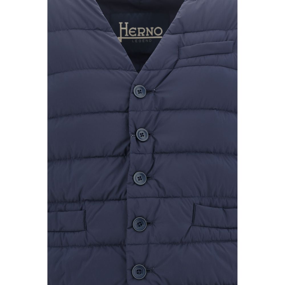 Herno Blue Polyamide Sleveless Jacket
