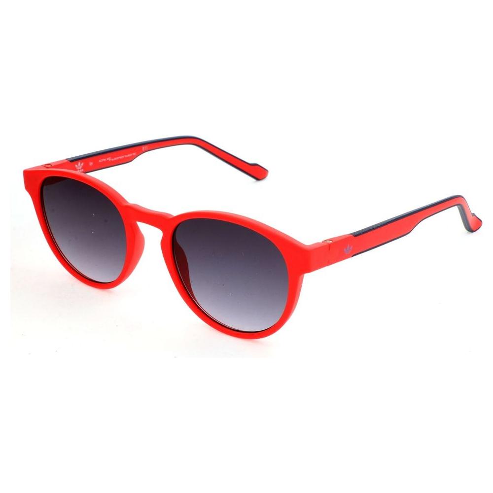 Adidas red acetate sunglasses with round frame and gray lenses, measuring 50/20/145mm, stylish eyewear for men.
