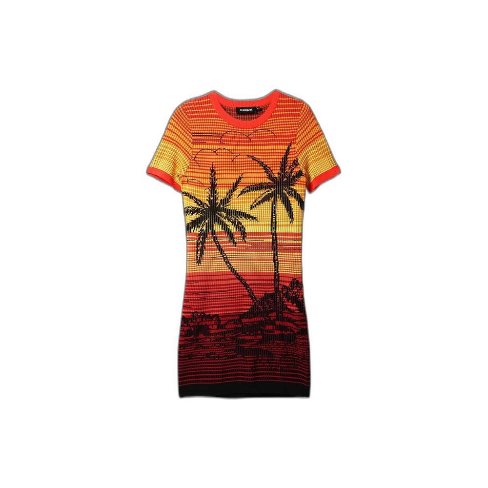 Desigual Red Viscose Dress