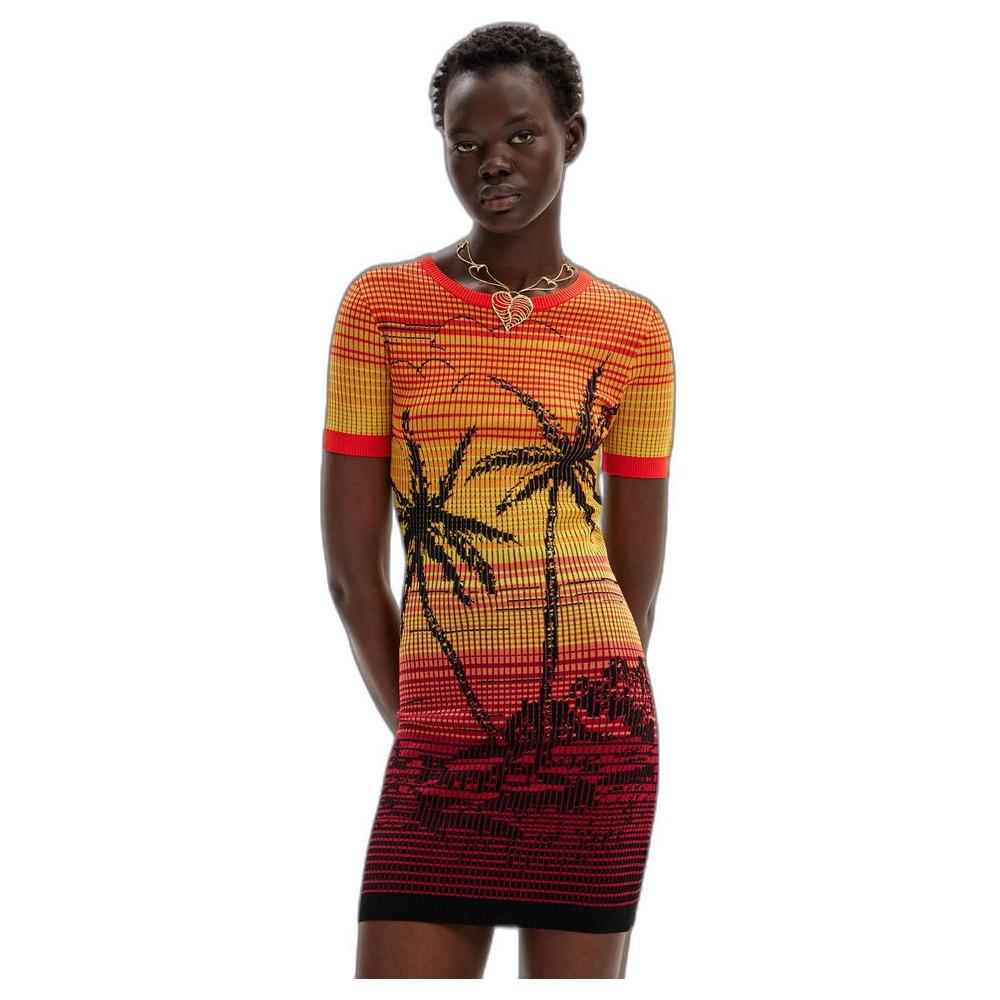 Desigual Red Viscose Dress