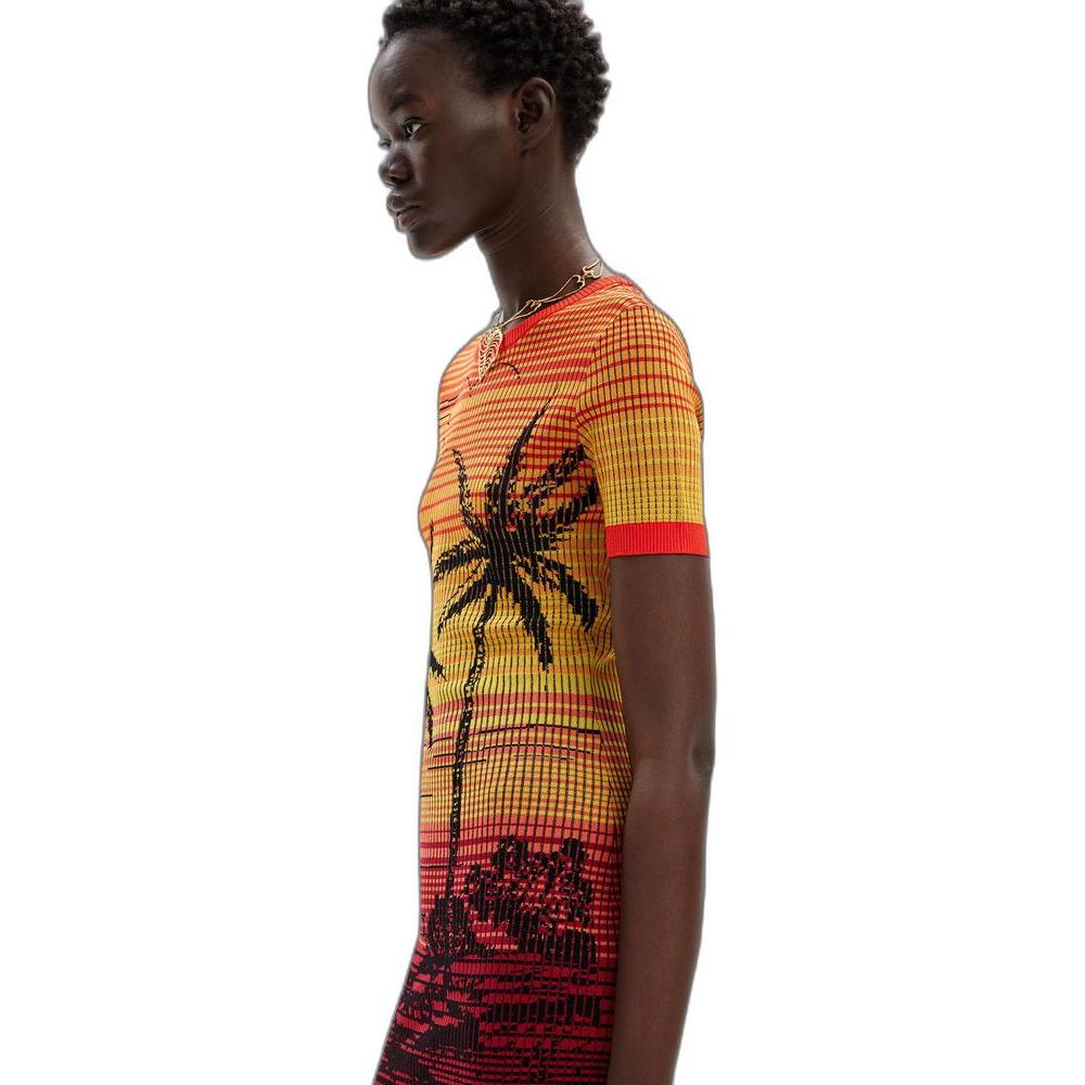 Desigual Red Viscose Dress