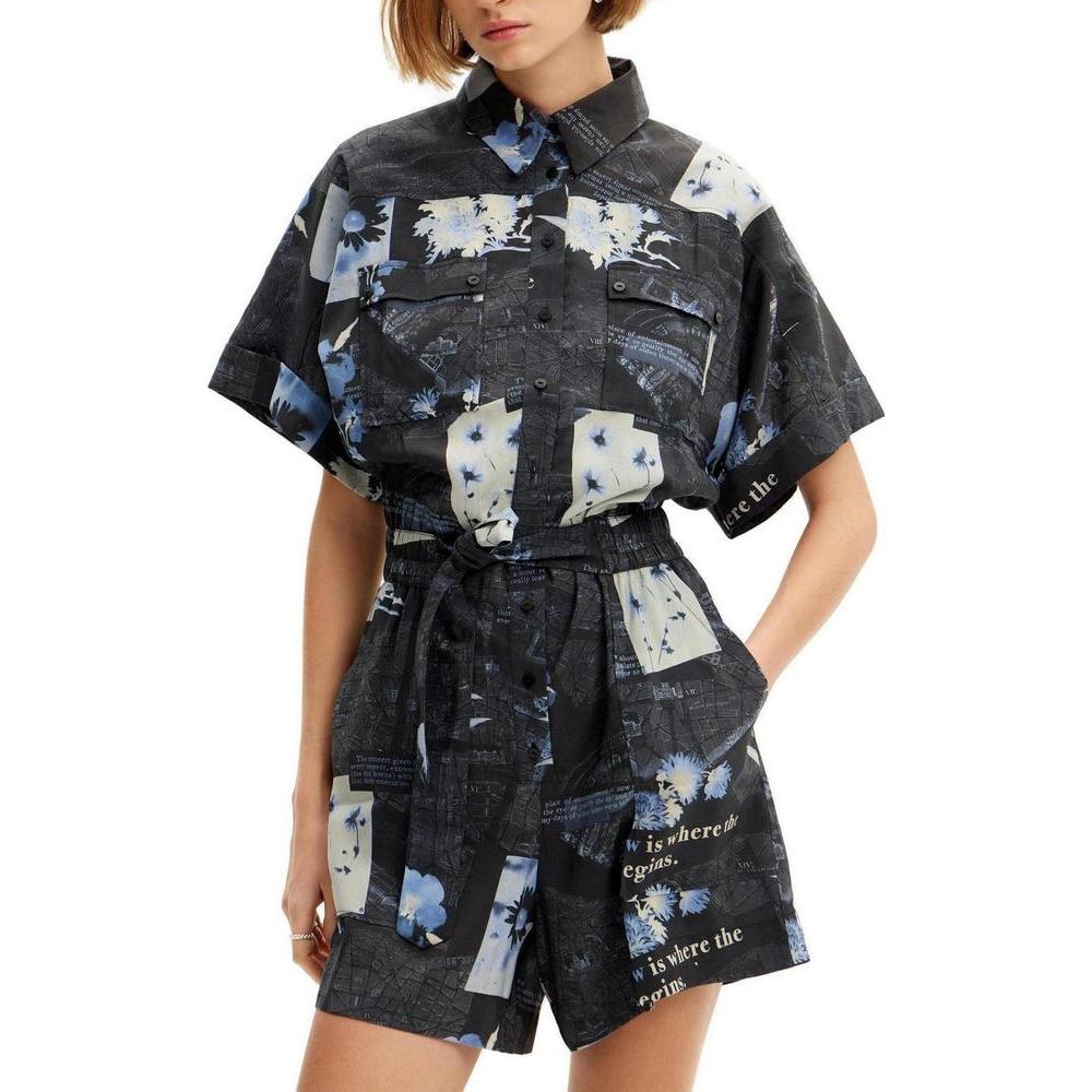 Desigual Blue Viscose Suits & Blazer