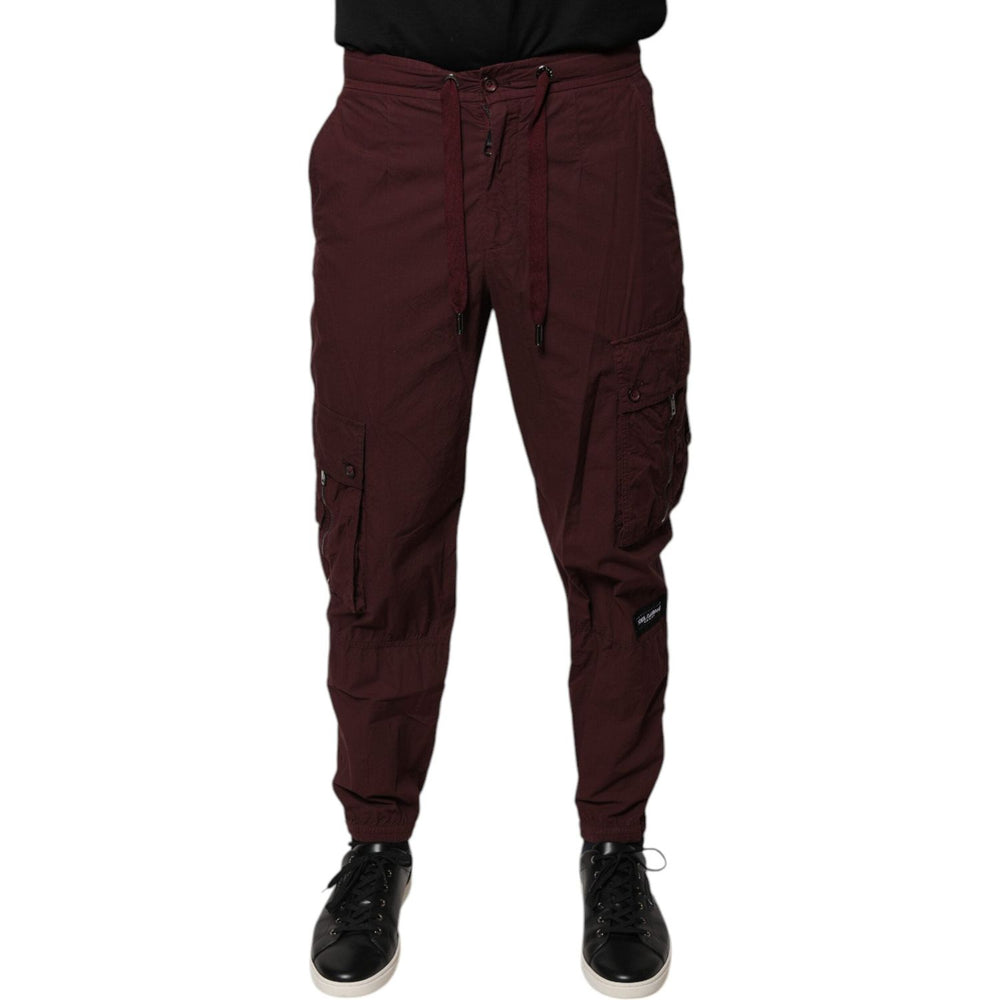 Dolce & Gabbana Bordeaux Cotton Cargo Jogger Sweatpants Pants PAN75800-44