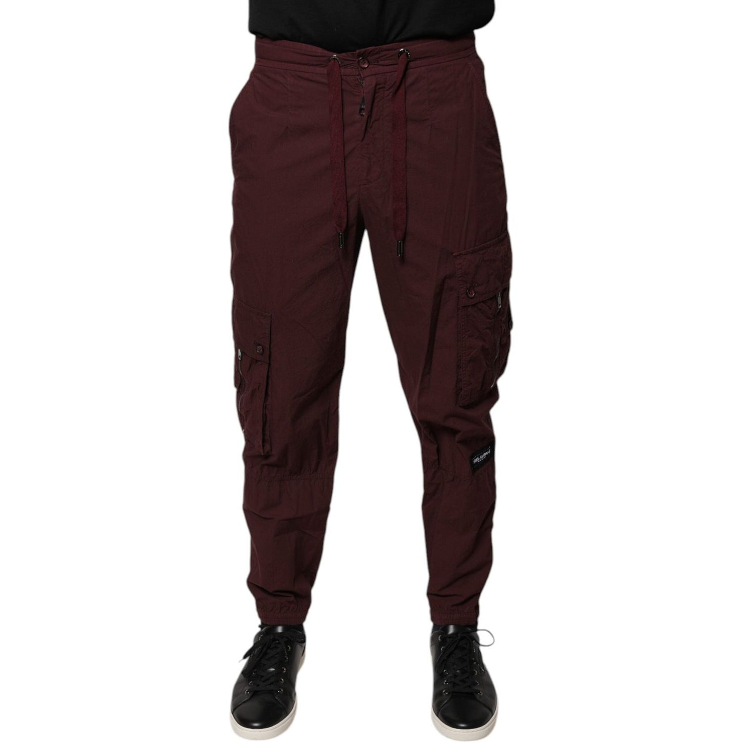 Dolce & Gabbana Bordeaux Cotton Cargo Jogger Sweatpants Pants PAN75800-44