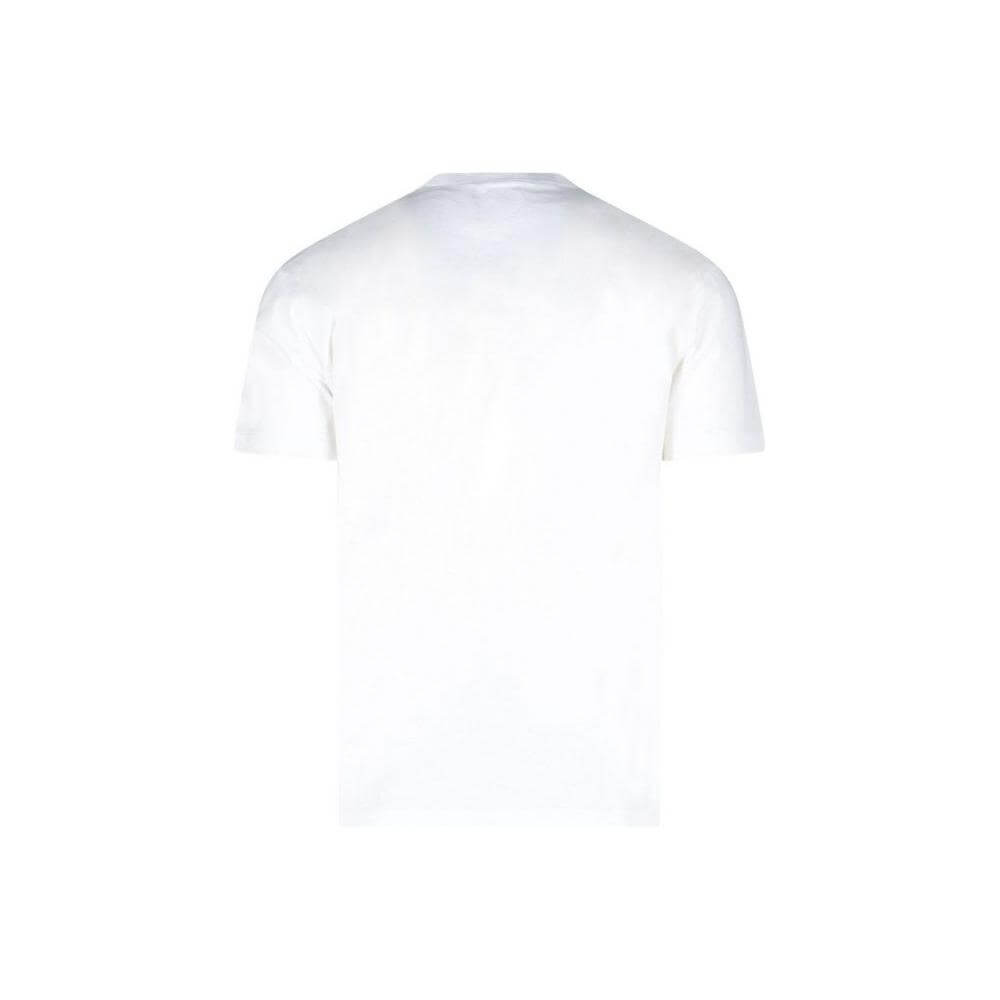 Back view of Dsquared² white cotton t-shirt featuring a crew-neck and regular fit design, made from 100% cotton.