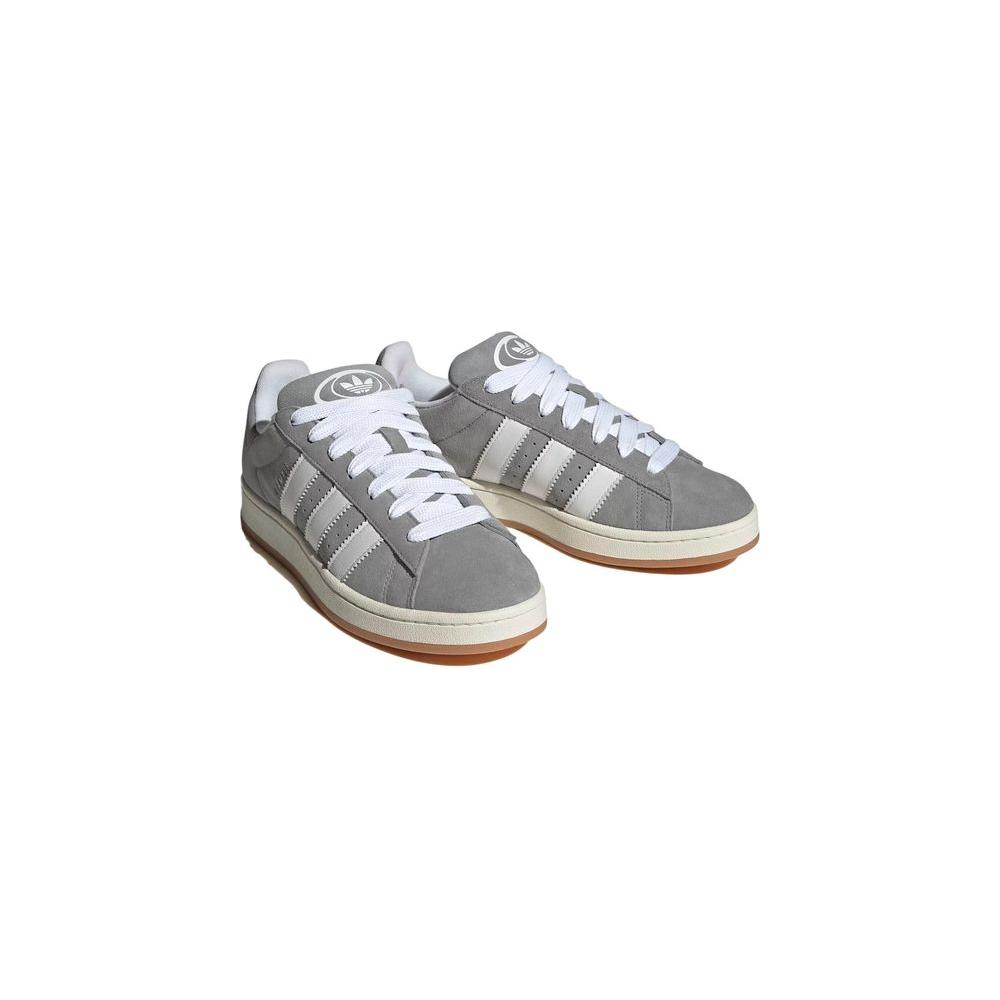 Adidas CAMPUS 00s HQ8707 women's gray suede sneakers with white stripes, ideal for casual wear and style enthusiasts.