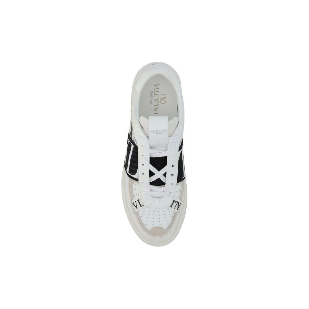 Valentino Garavani VL7N Sneakers top view, featuring calfskin material, perforated toe, lace-up design, iconic monogram branding.