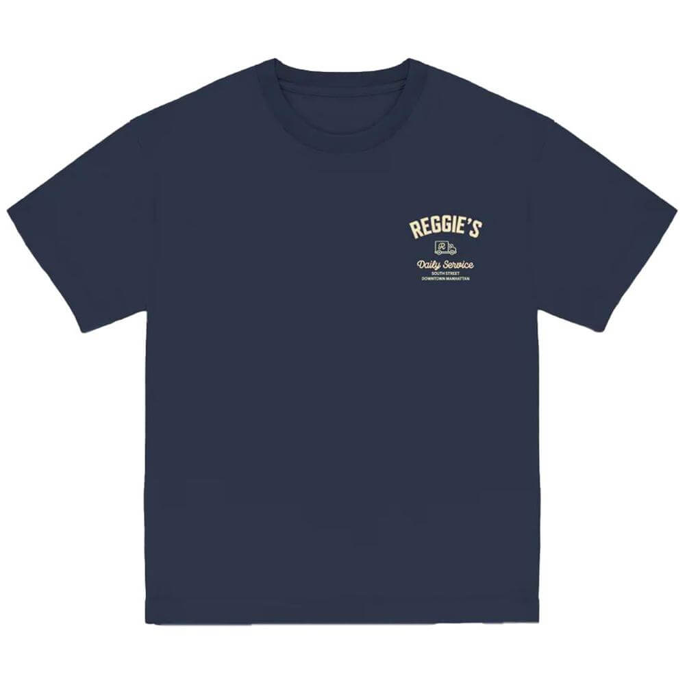 Refrigiwear blue cotton t-shirt with crewneck and graphic print for stylish casual wear.