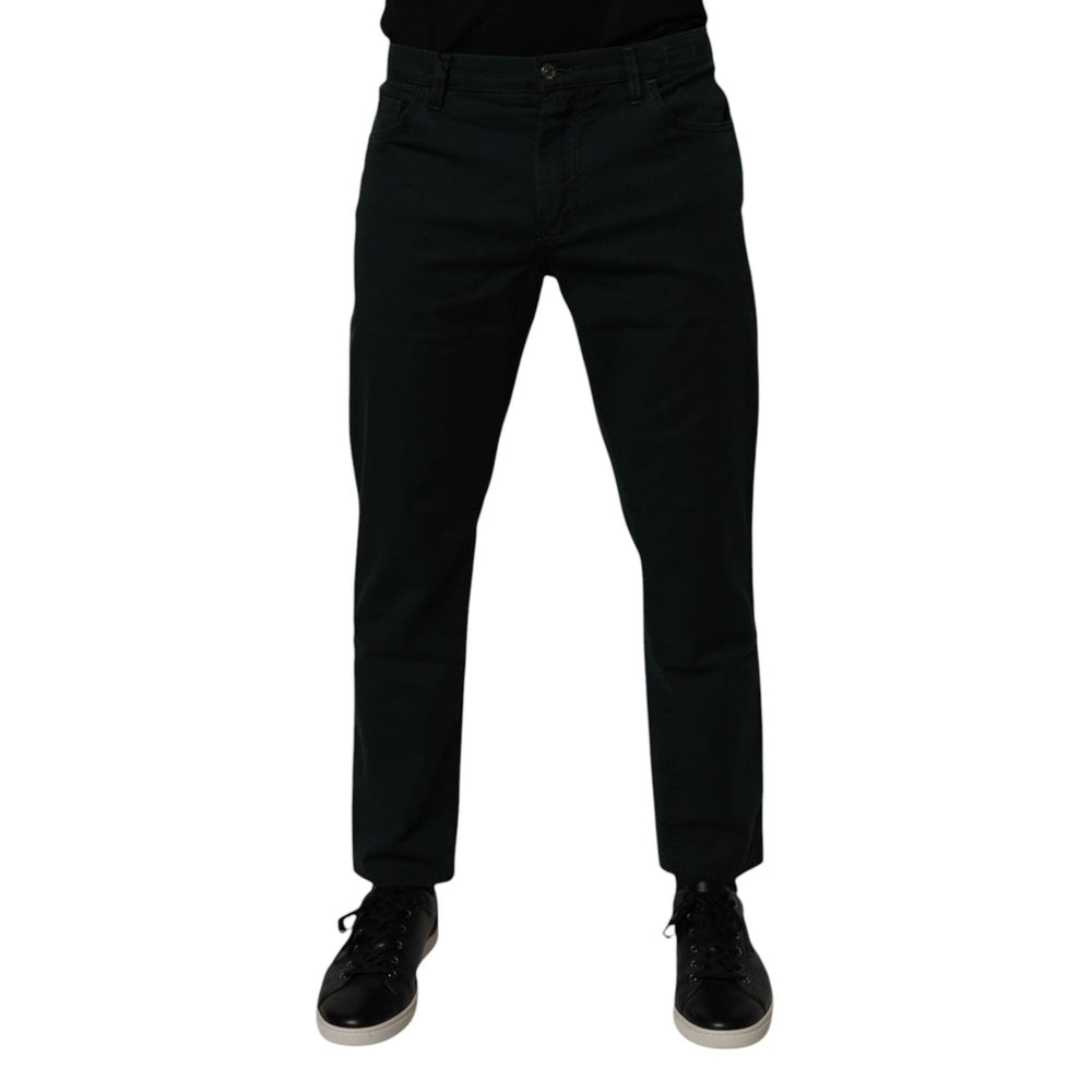 Dolce & Gabbana Dark Green Cotton Loose Men Denim Jeans PAN75209-48