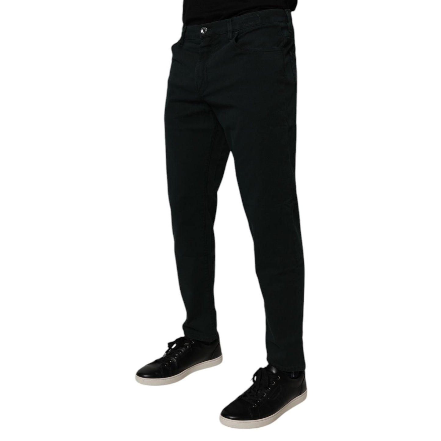 Dolce & Gabbana Dark Green Cotton Loose Men Denim Jeans PAN75209-48