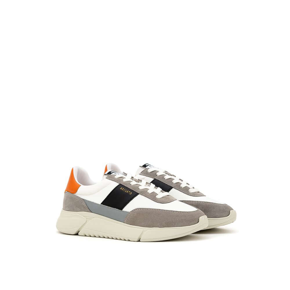 Axel Arigato Bicolor Fabric and Leather Sneaker with modern design, contrasting panels and sustainable materials; stylish and lightweight.