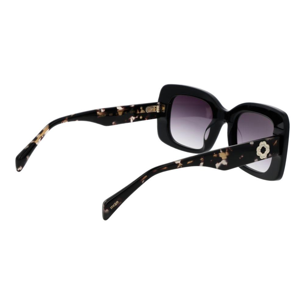 Maje black women's sunglasses with square acetate frame, gradient purple lenses, full-rim style, 100% UV protection, and branded case included.