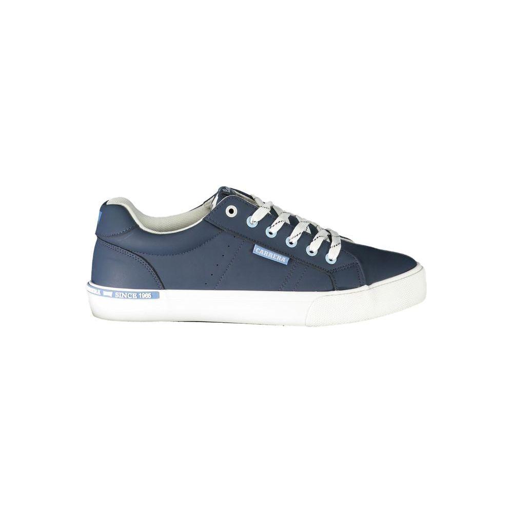 Carrera blue polyester sneaker with laces, featuring contrast details and logo, ideal for sports footwear enthusiasts.
