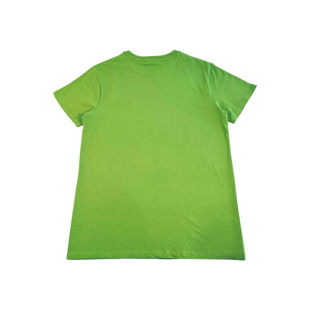 Iceberg green cotton men's T-shirt with logo, showcasing back view for modern style and luxury comfort.