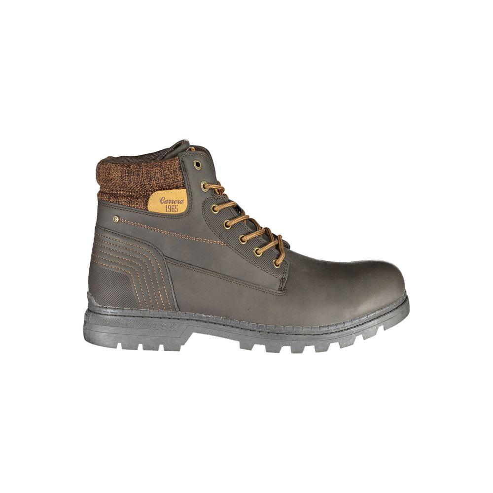 Carrera Elegant Lace-Up Contrast Detail Boots in brown with unique Carrera logo, showcasing style and comfort for any outfit.
