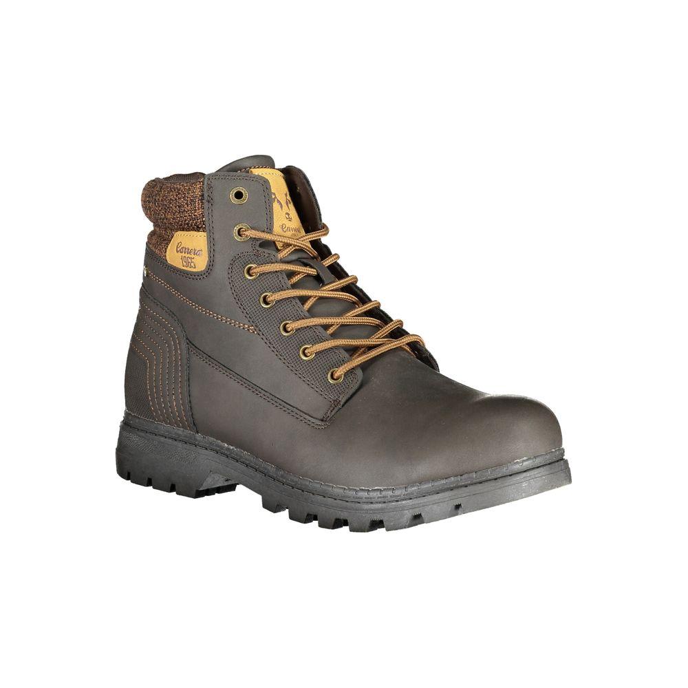 Carrera Elegant Lace-Up Boots with Contrast Details and Logo, Brown