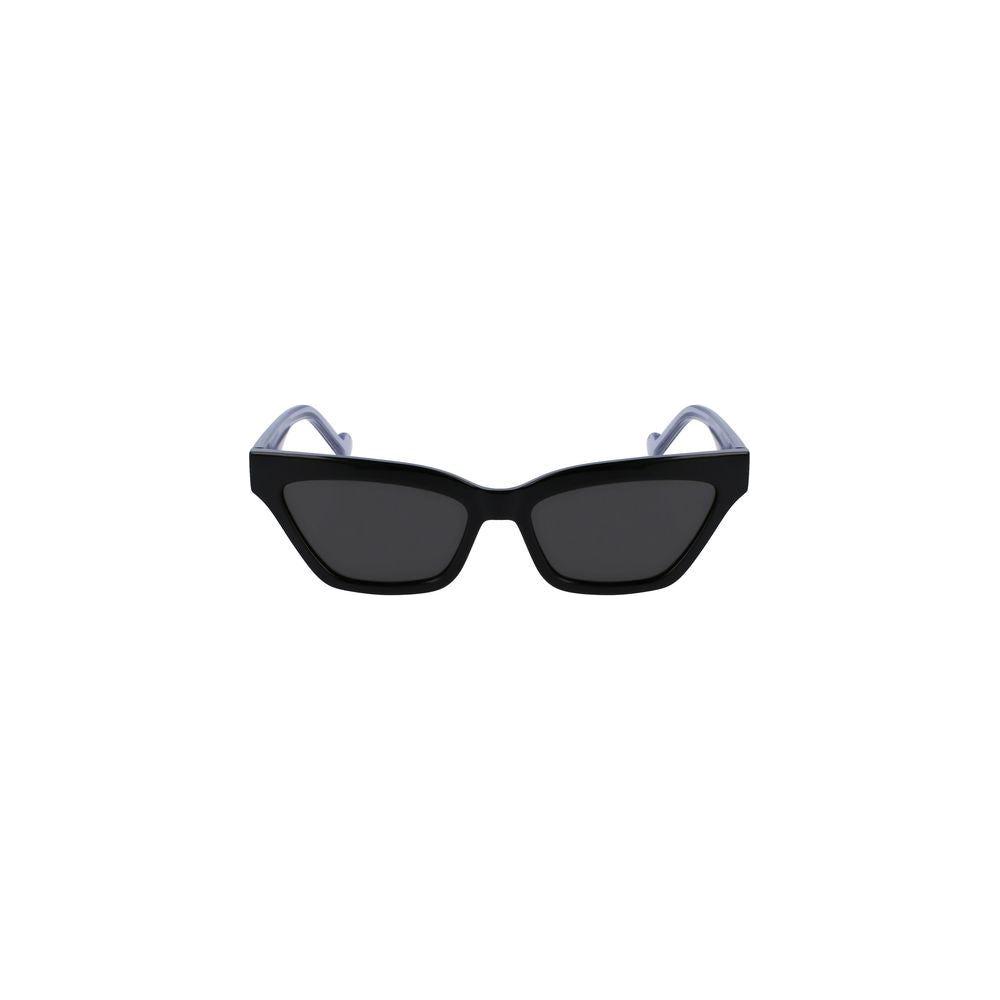 Liu Jo black injected women sunglasses with sleek rectangular frames, embodying chic sophistication and fashion-forward elegance.