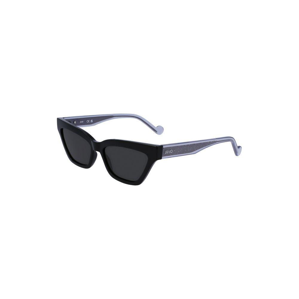 Liu Jo Black Injected Women Sunglasses with sleek frame and rectangular lenses, adding sophistication to any outfit.