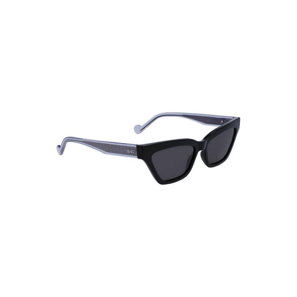 Liu Jo Black Injected Women Sunglasses with rectangular lenses and sleek design, perfect for adding sophistication and elegance to any outfit.