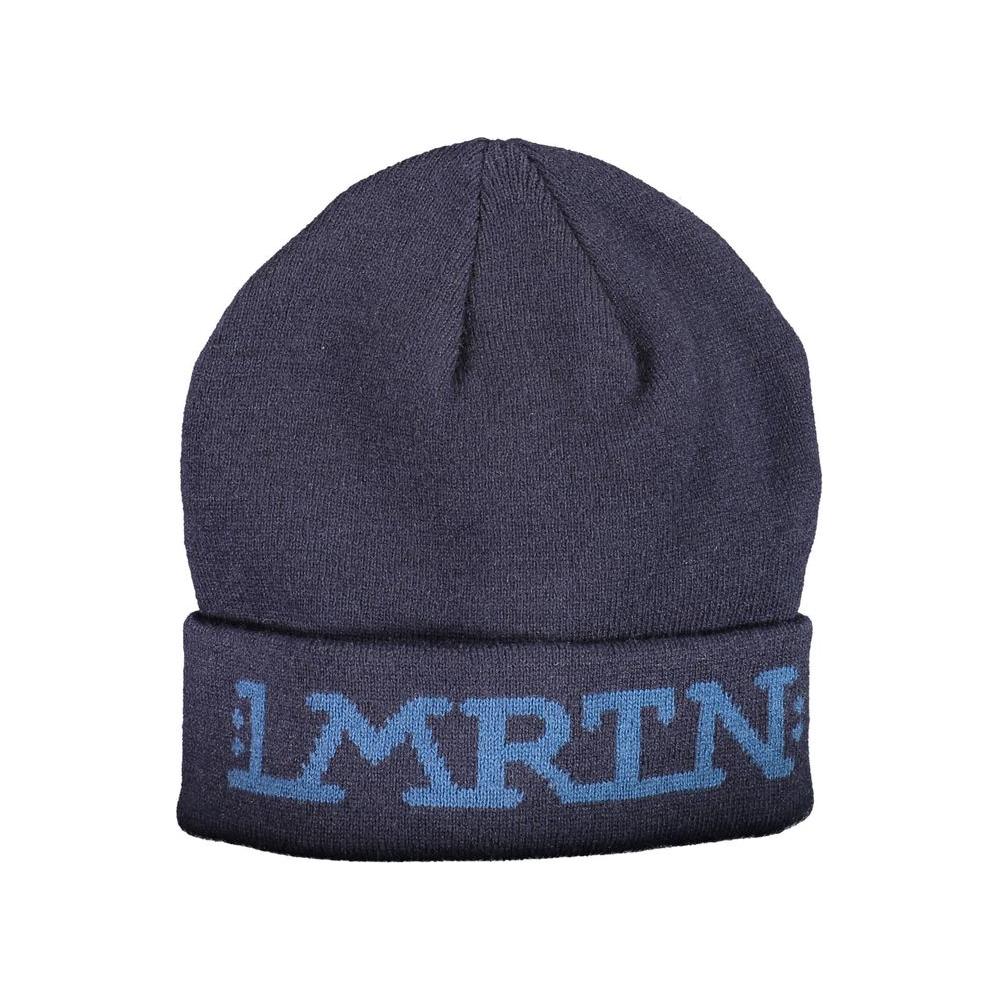 La Martina Blue Acrylic Men's Cap with Embroidered Logo, Stylish and Durable Fashion Accessory for Casual and Sporty Outings.