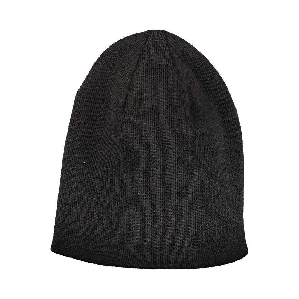 Levi's black acrylic men's cap featuring iconic logo, 100% acrylic, Italian-made quality, perfect for style and warmth.