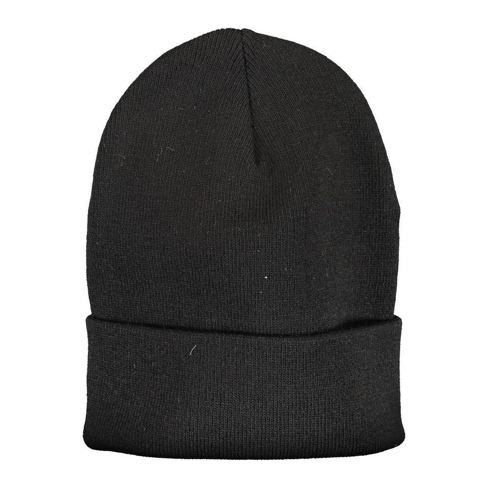 Levi's black acrylic men's cap with embroidered logo, sleek streetwear style, 100% acrylic for comfort and durability, made in IT.