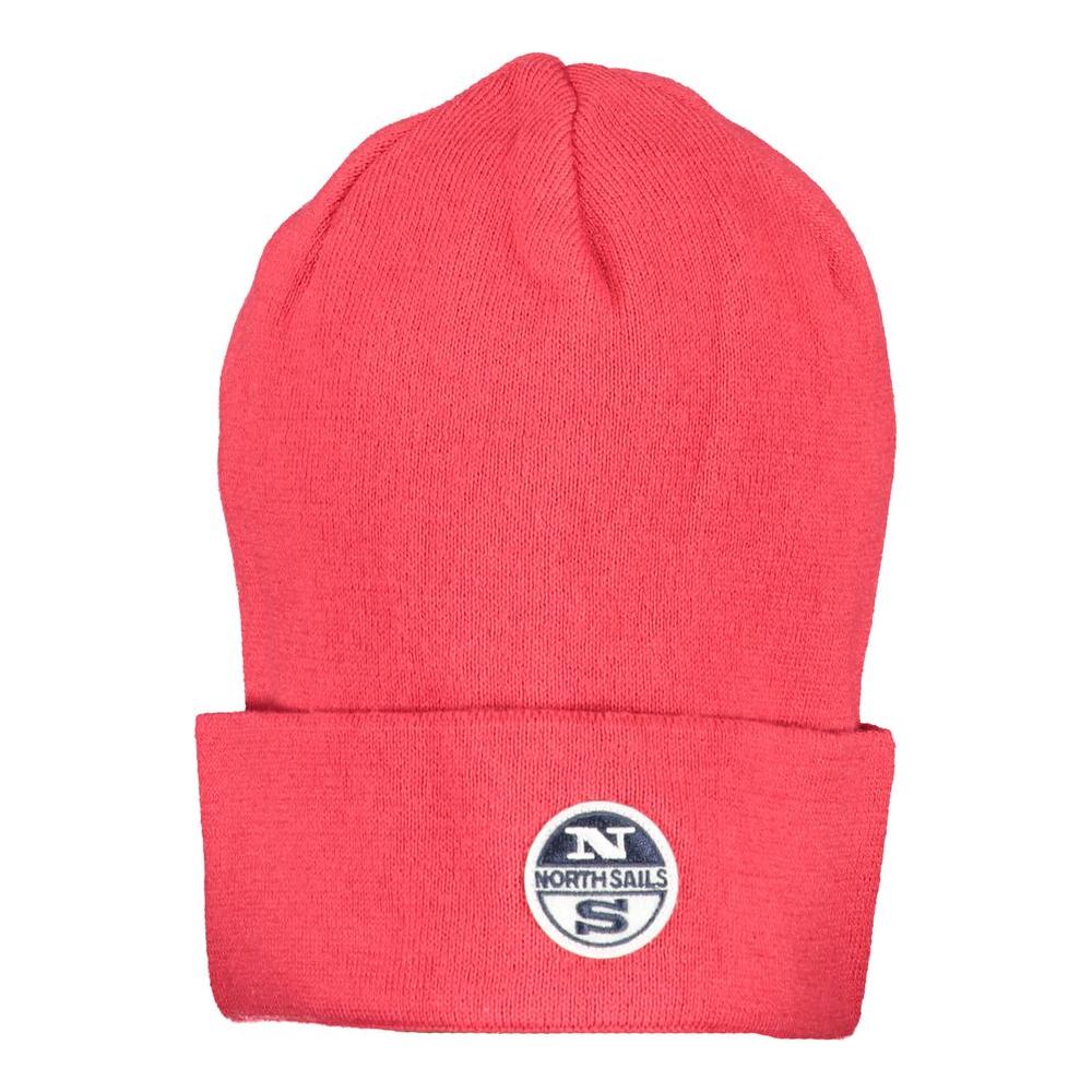North Sails red cotton men's cap with logo, offering sporty style and comfort.