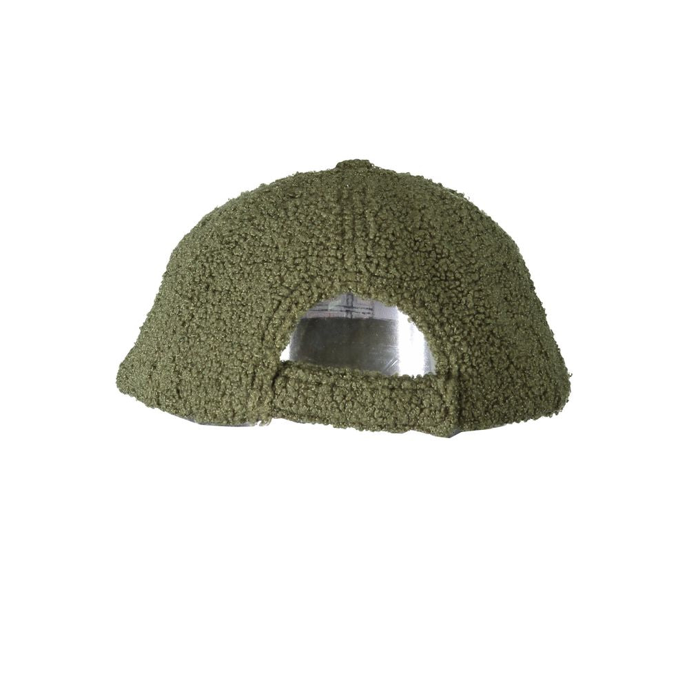 Back view of green Norway 1963 polyester cap with adjustable strap and textured finish.