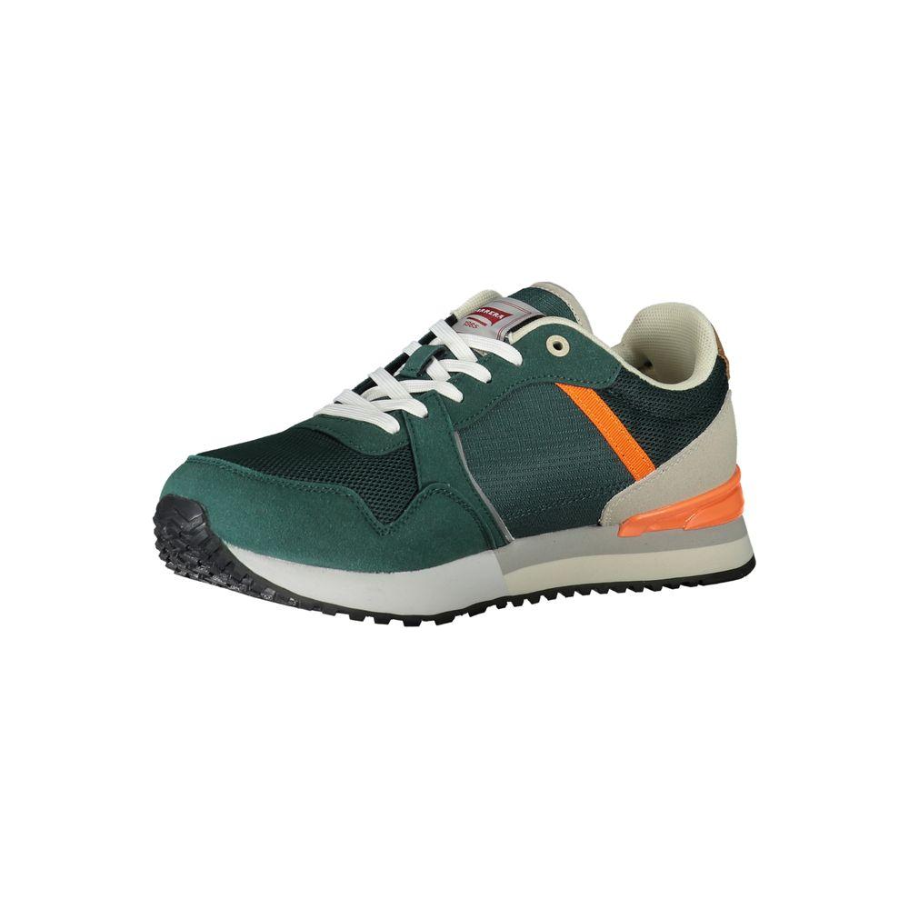 Carrera green polyester sneaker with laces, contrast details, and logo, perfect for sports footwear enthusiasts.
