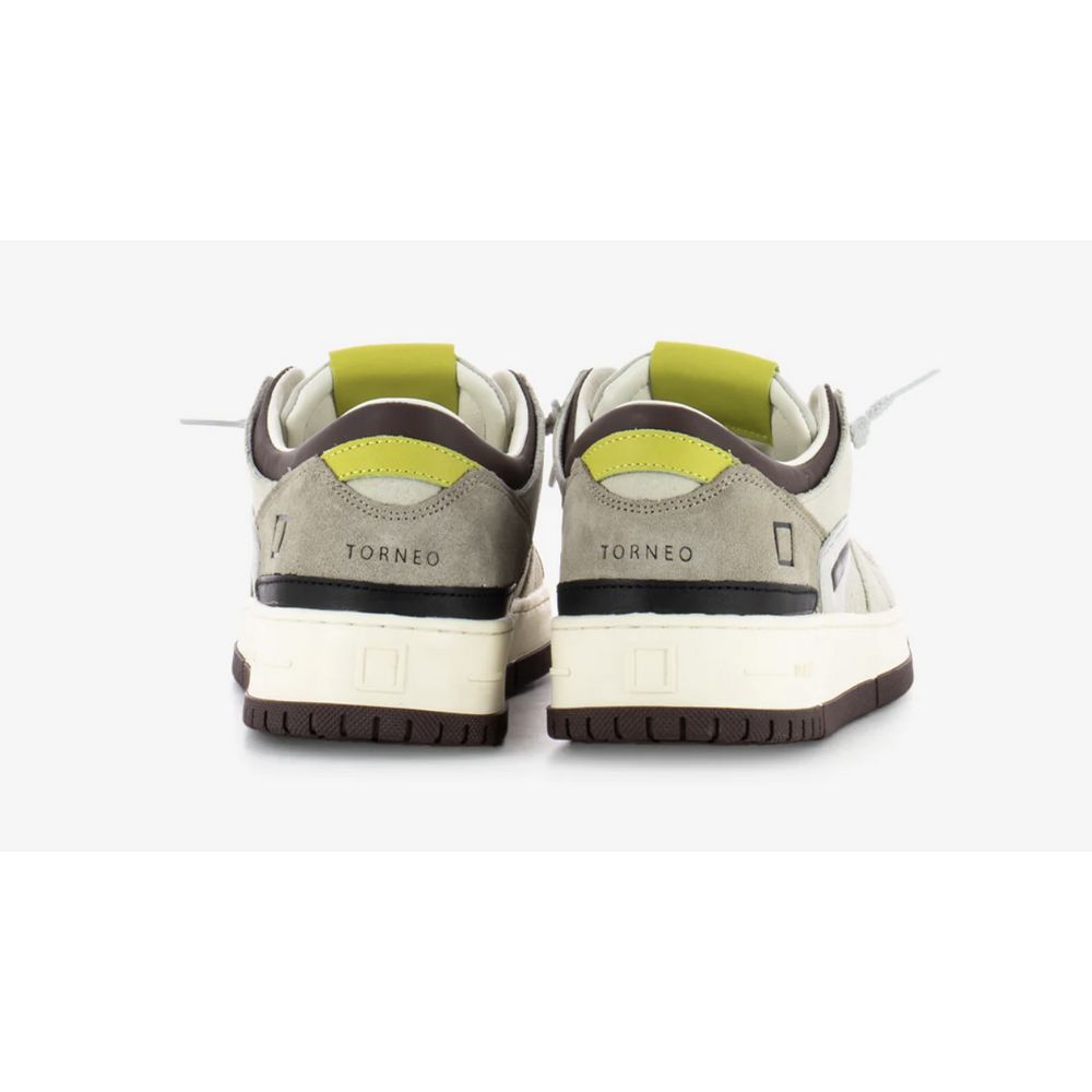 D.A.T.E Beige Leather Sneaker