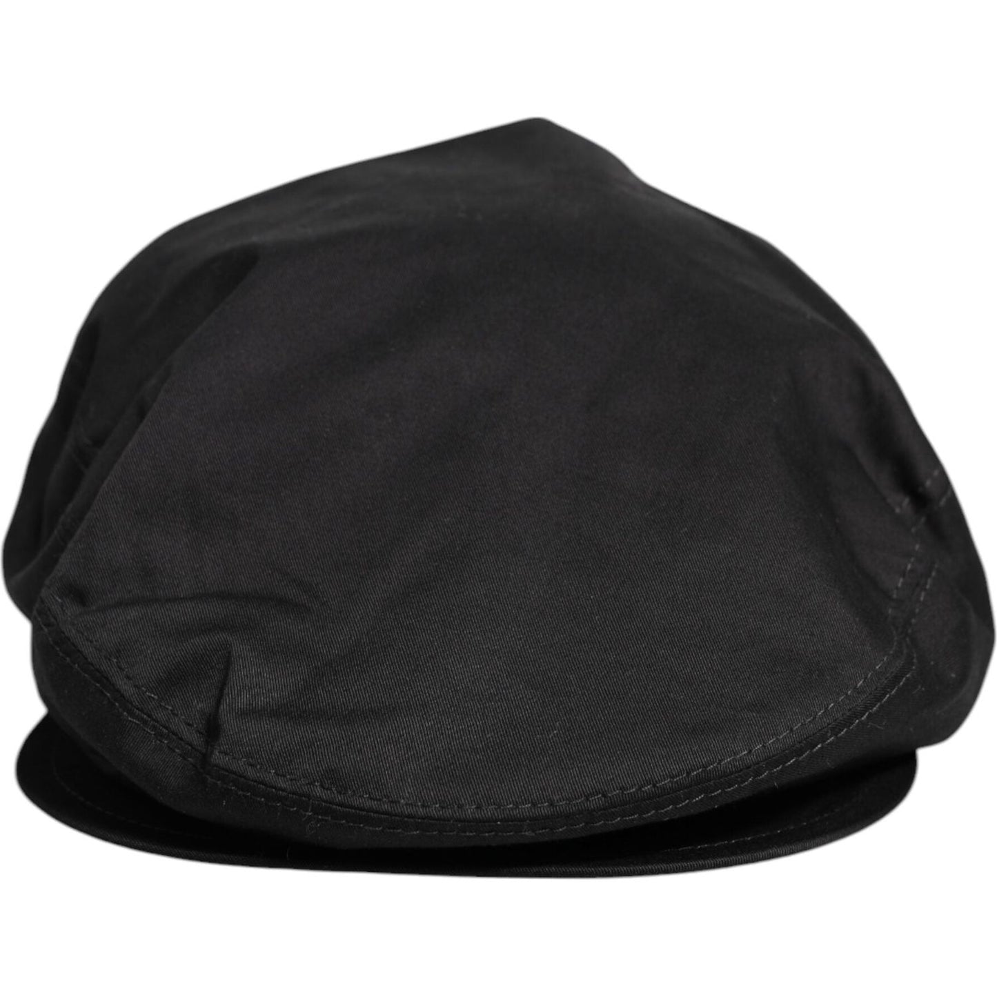 Dolce & Gabbana black cotton newsboy cap, men's fashion cabbie hat, stylish headwear made in Italy