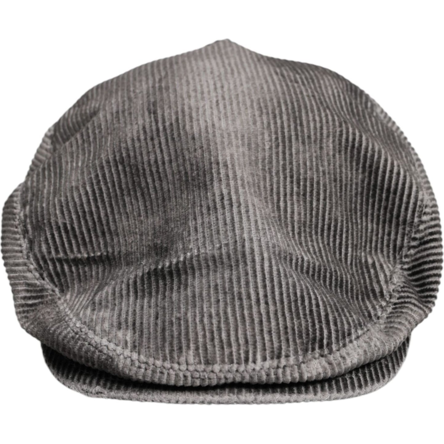 Dolce & Gabbana gray cotton newsboy cap, 100% cotton, minor defect on brim, logo details, made in Italy