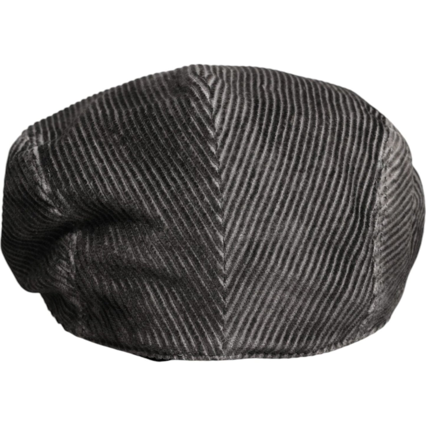 Dolce & Gabbana gray cotton newsboy cap, 100% authentic Italian-made, minor brim defects visible, lined with viscose.