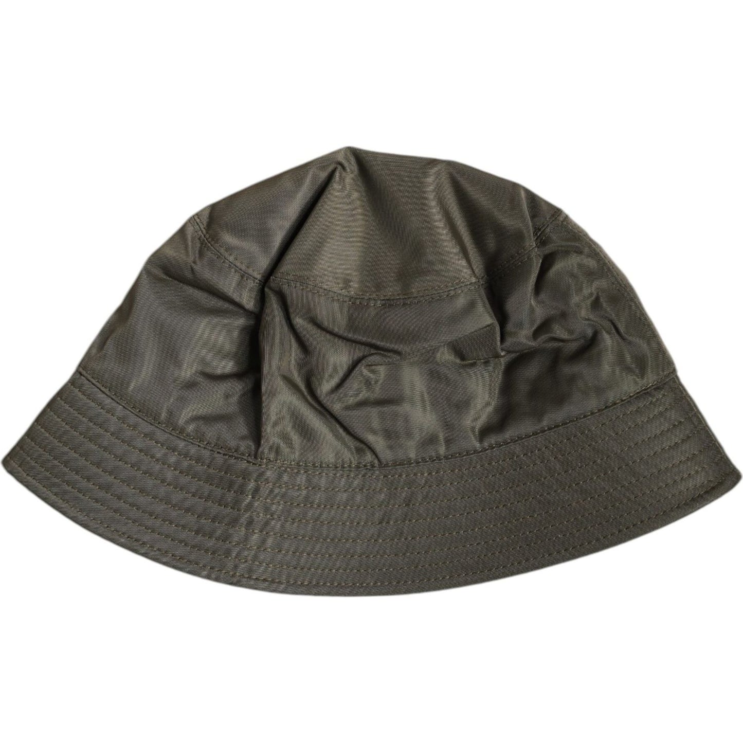 Dolce & Gabbana brown DG plaque wide brim bucket hat made of 100% polyester with viscose lining and logo, made in Italy.