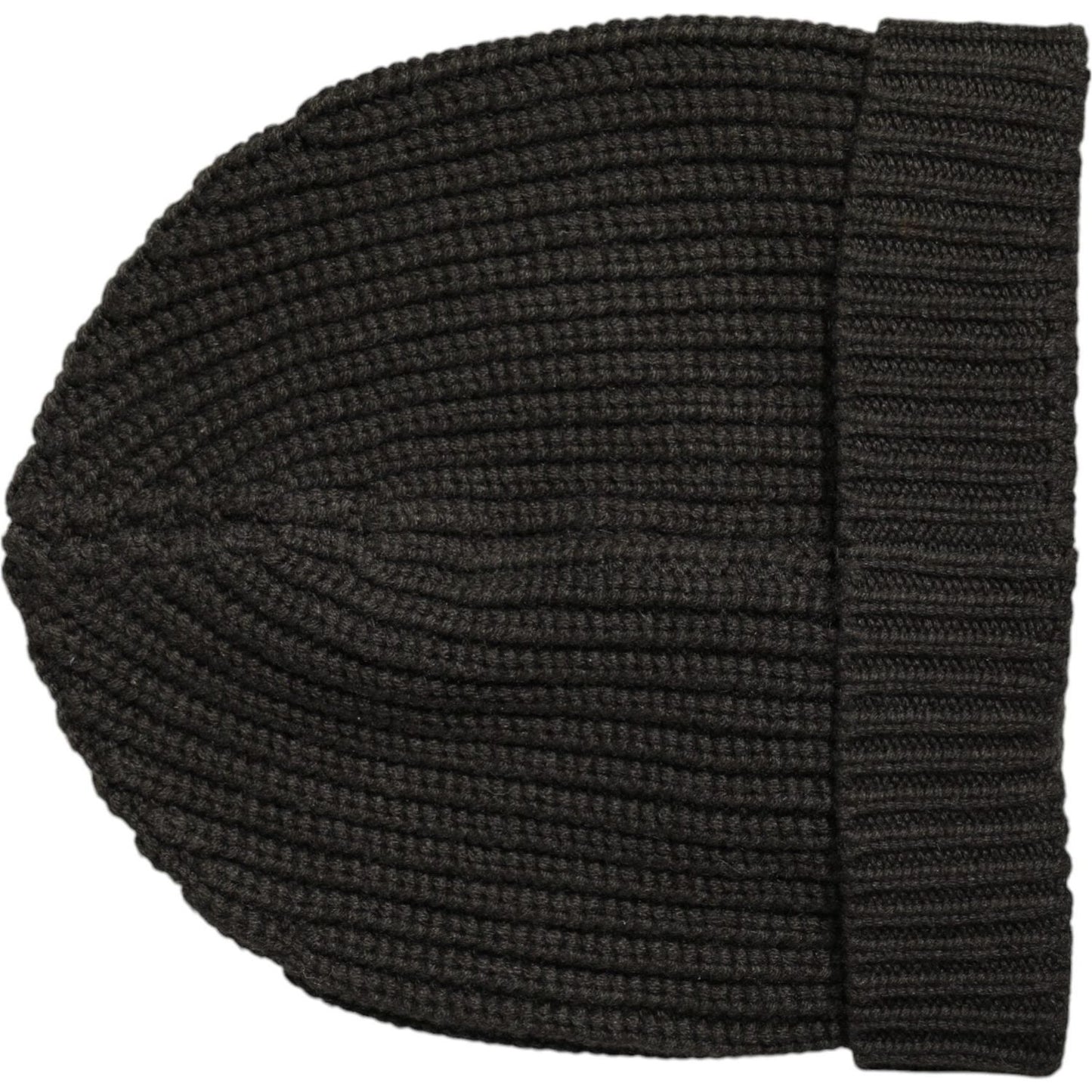 Dolce & Gabbana dark gray cashmere knit beanie hat for men, 100% cashmere, winter fashion, luxury accessory, made in Italy.