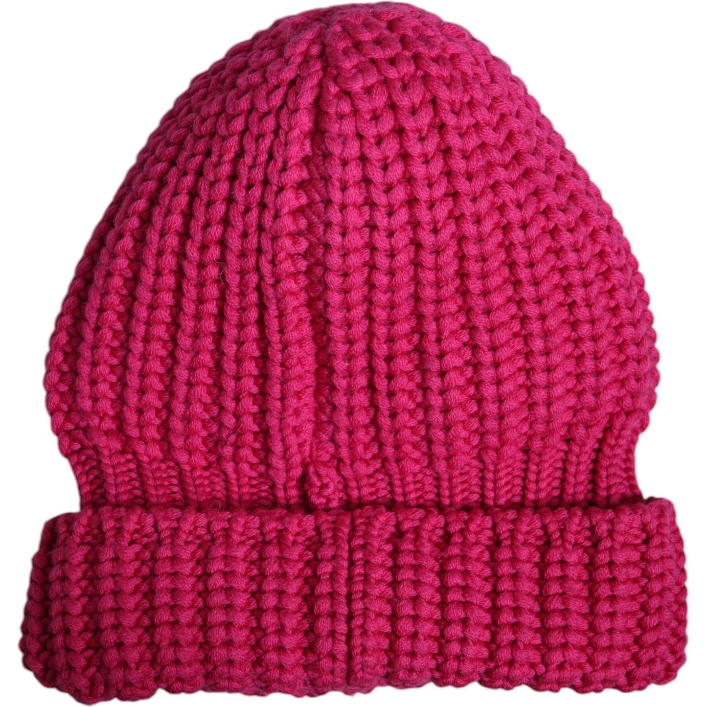 Dolce & Gabbana pink wool knitted winter beanie hat, 100% virgin wool, men's fashion, made in Italy, luxury brand accessory.