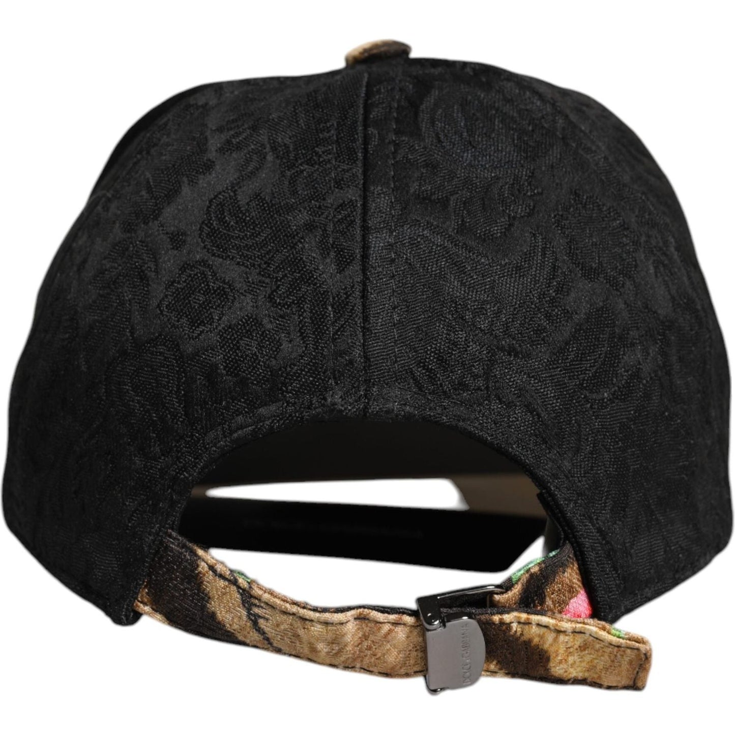 Back view of Dolce & Gabbana multicolor baseball cap with DG logo and adjustable strap, made of polyester blend. Made in Italy.