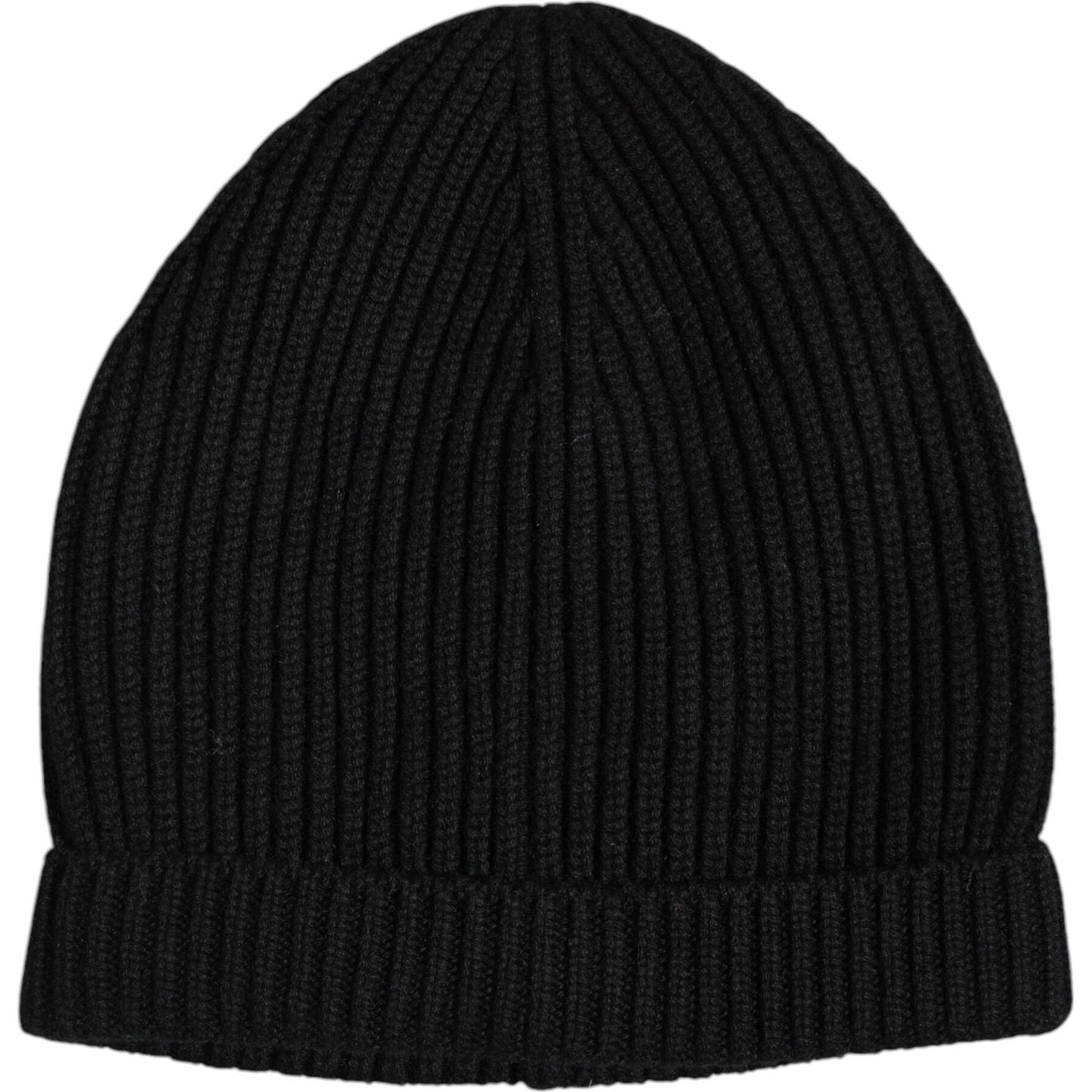 Dolce & Gabbana black cashmere knitted winter beanie hat, men's fashion accessory, 100% cashmere, Italian made, luxury style hat